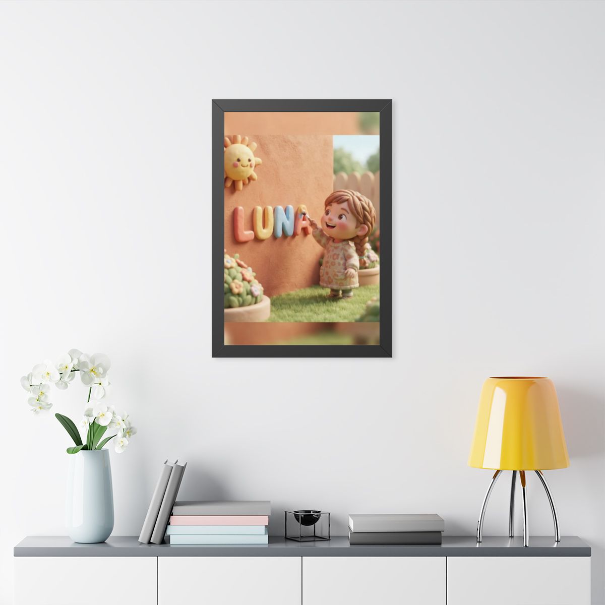 Framed Vertical Poster - Luna Sunshine Glow — Black (11×14...