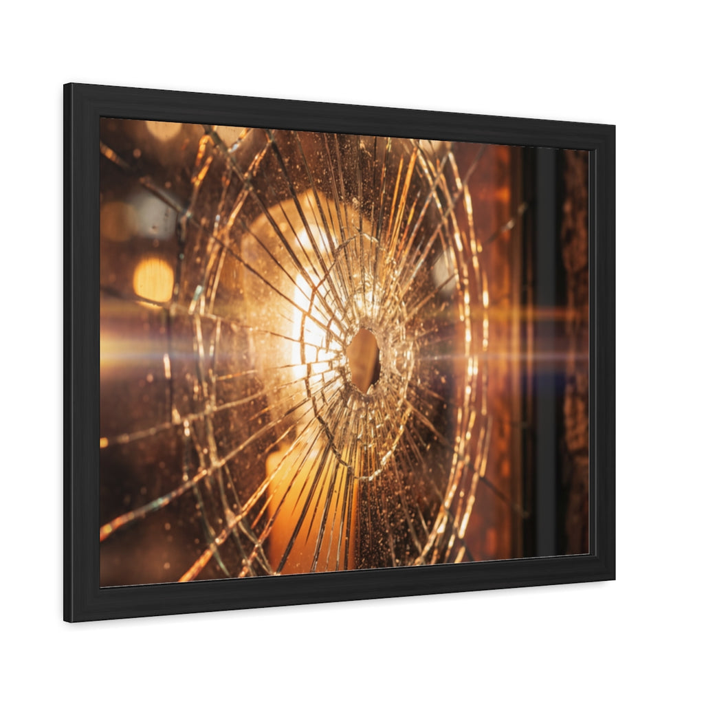 Framed Poster - Moody Fractured Glass — Landscape