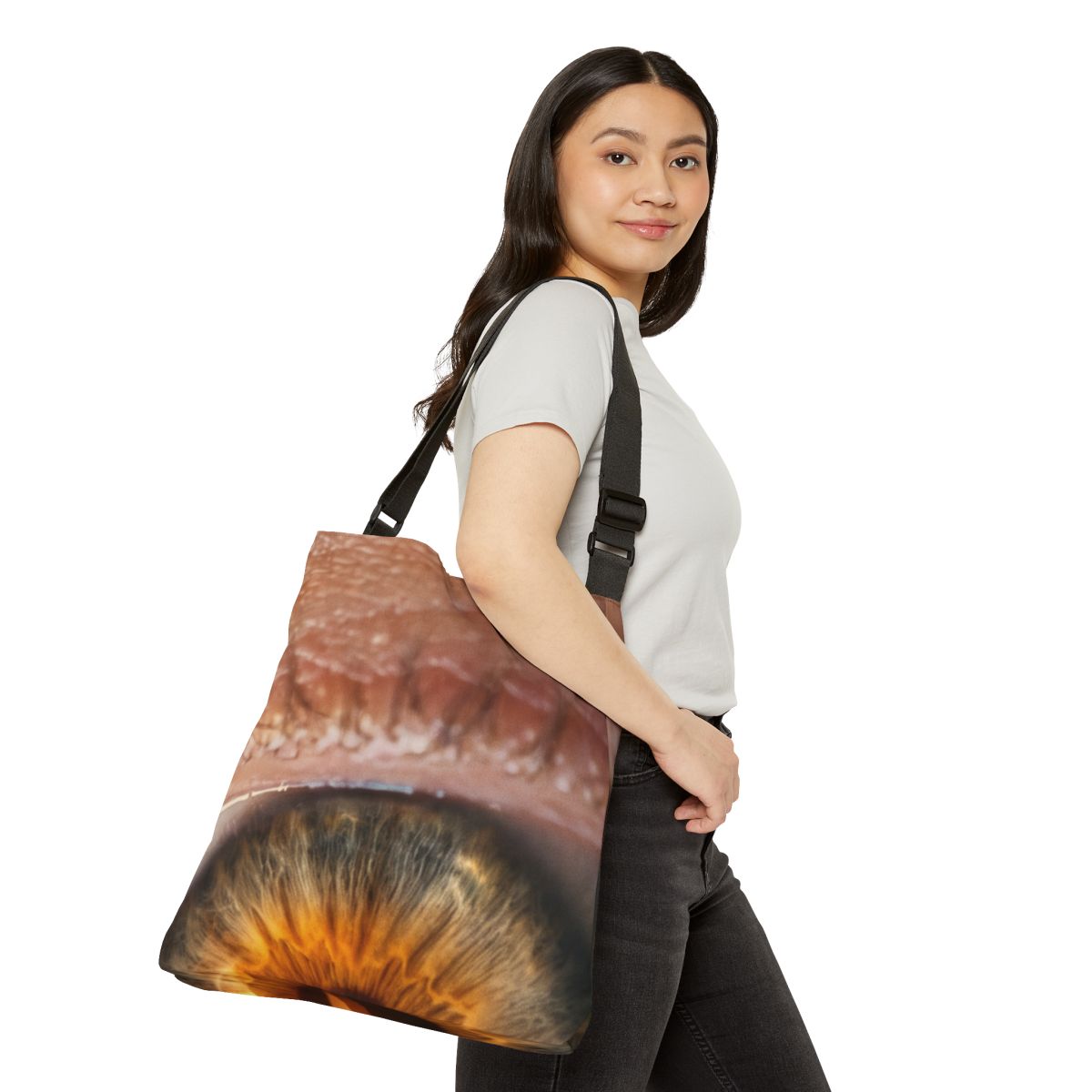 Adjustable Tote Bag - Golden Gaze Silhouette Fine Art Print...