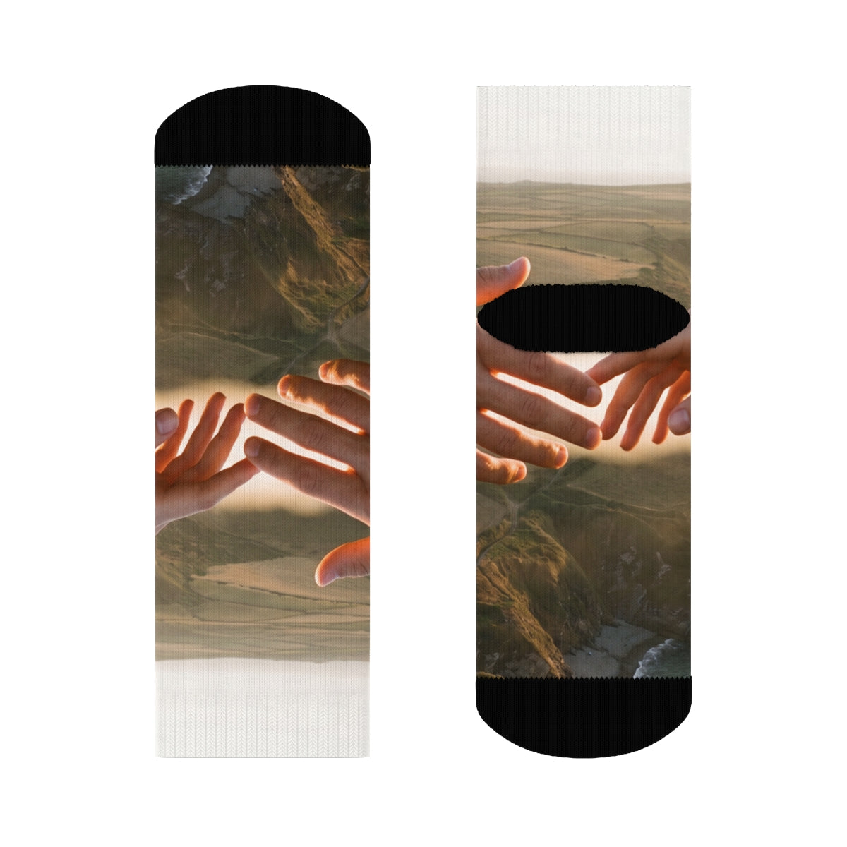 Crew Socks - The Infinite Touch | Ethereal Coastal Art |...