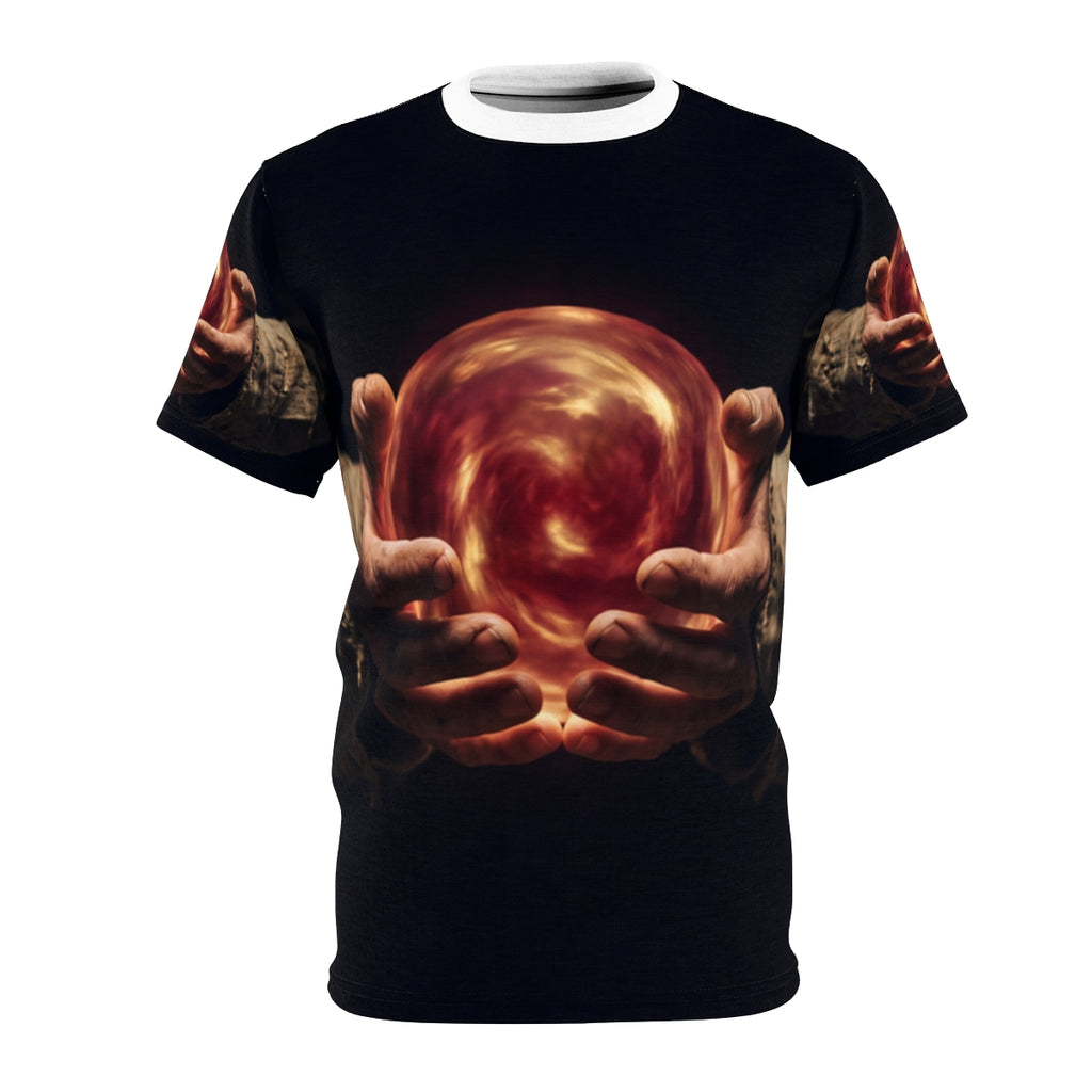 Men's Cut & Sew Tee - Mystic Fire Orb | Echovira Gallery