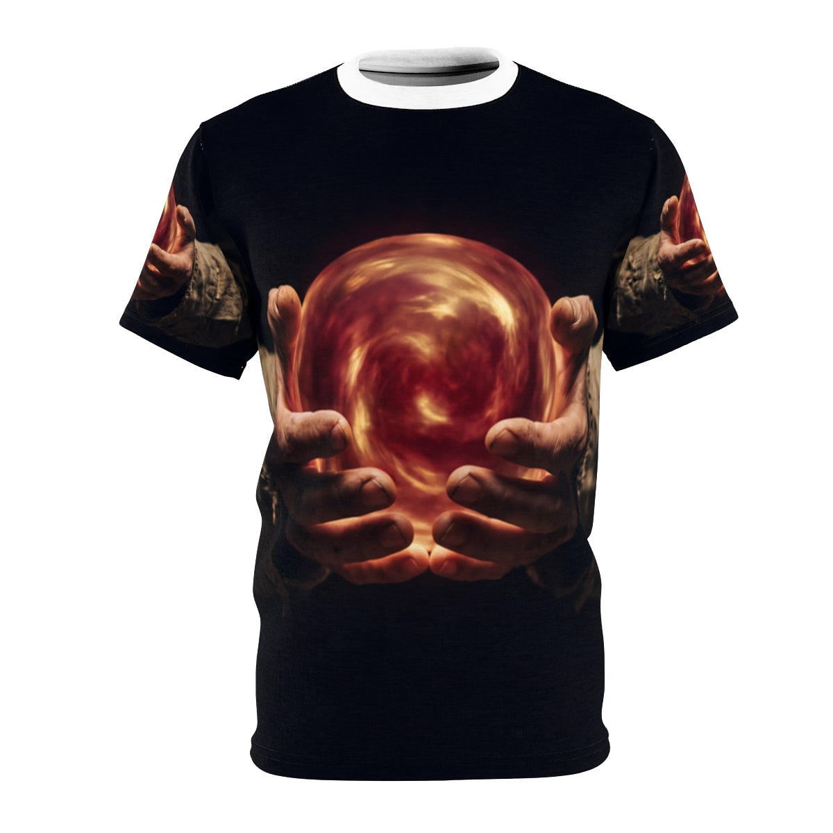 Men's Cut & Sew Tee - Mystic Fire Orb | Echovira Gallery