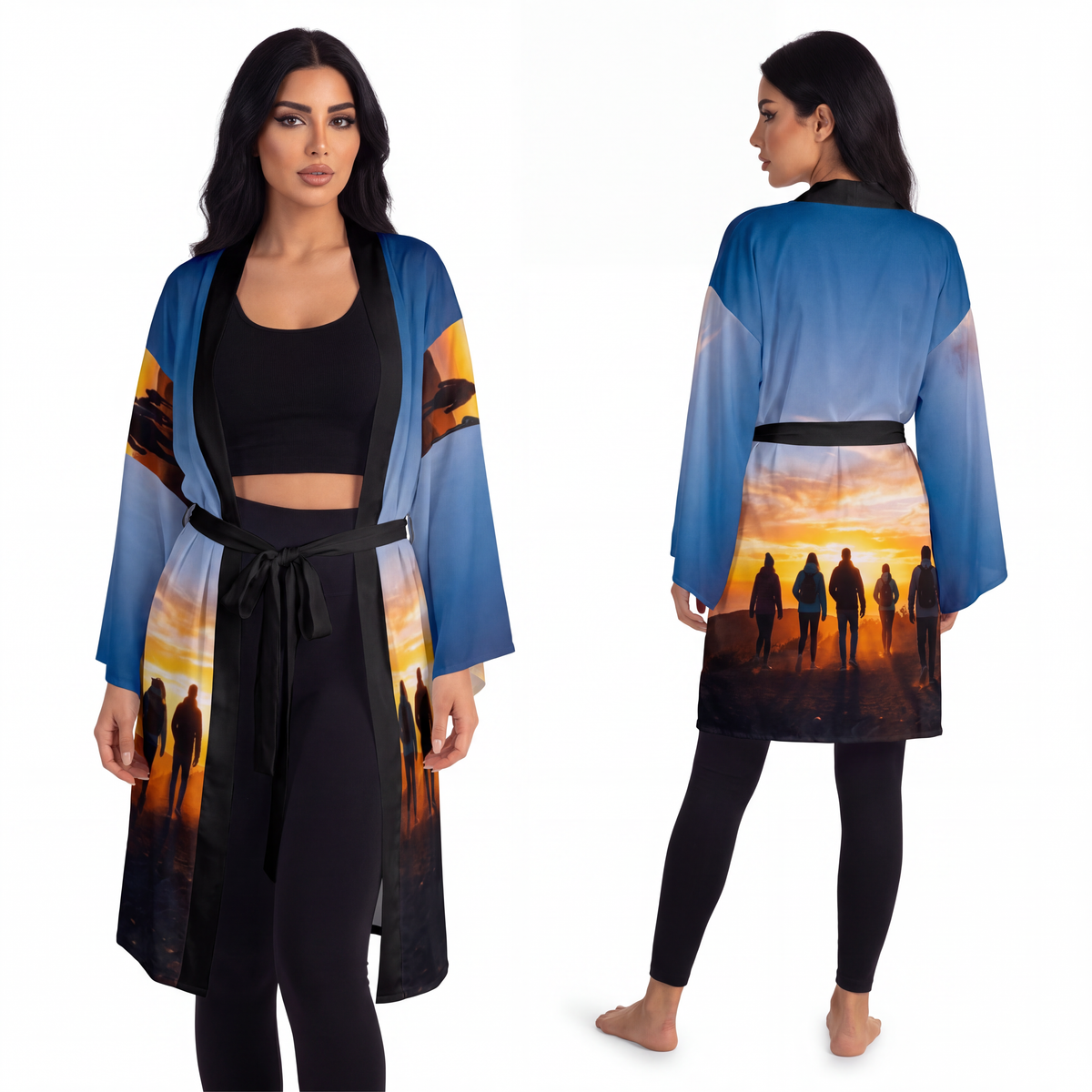 Kimono Robe - Golden Hour Mountain | Echovira Gallery