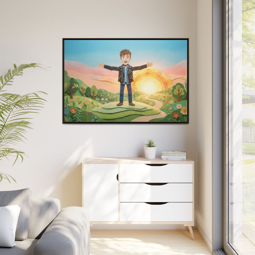 Framed Matte Canvas - Sunny Meadow Story — Espresso / 1.25"...