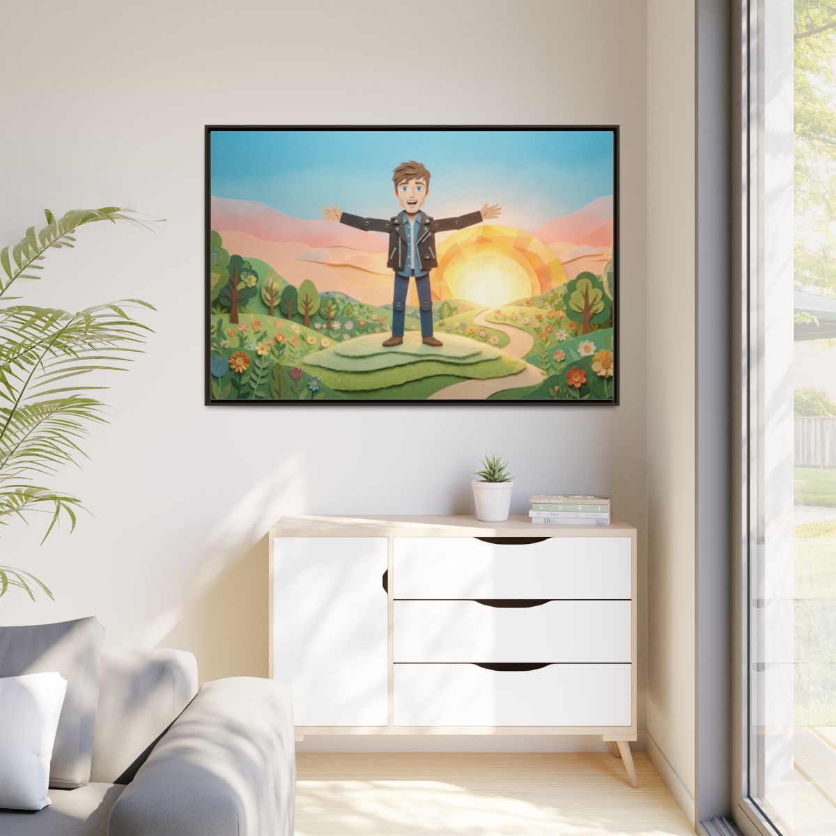 Framed Matte Canvas - Sunny Meadow Story — Espresso / 1.25"...