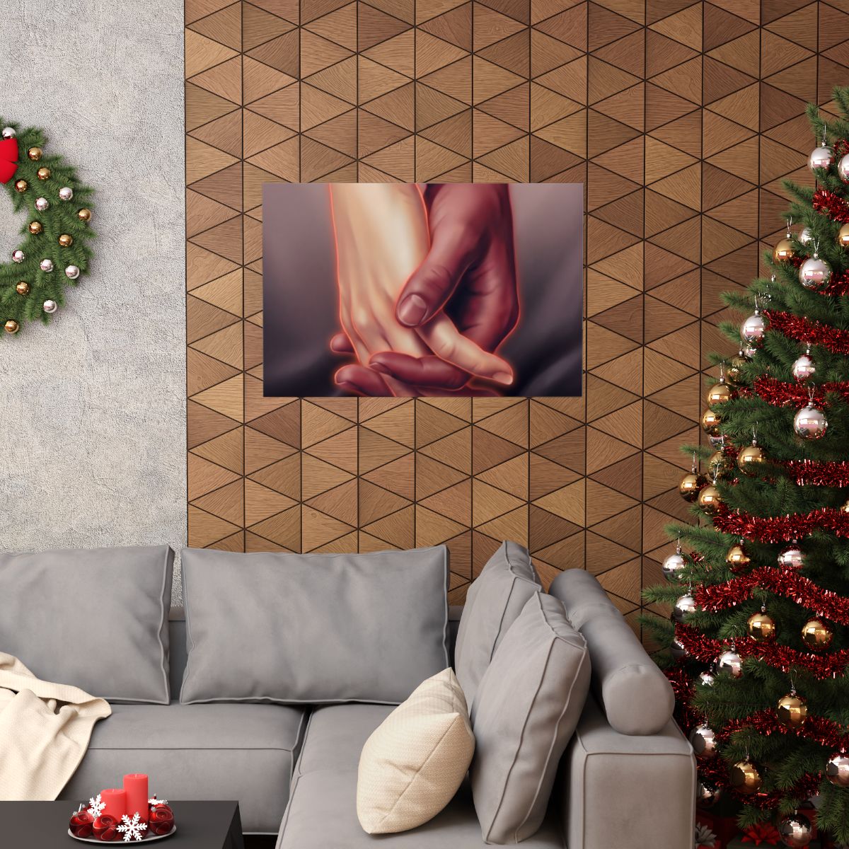 Matte Horizontal Posters - Ethereal Connection Holding Hands...