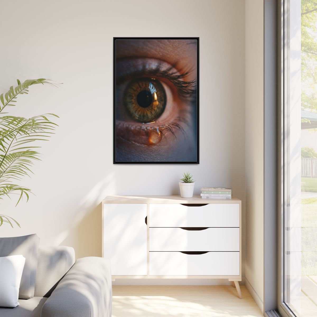 Matte Canvas, Framed - Amber Iris Reflection Fine Art Print...