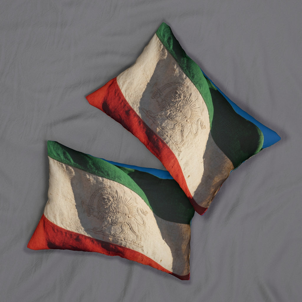 Lumbar Pillow - Vintage Persian Flag | Echovira Gallery