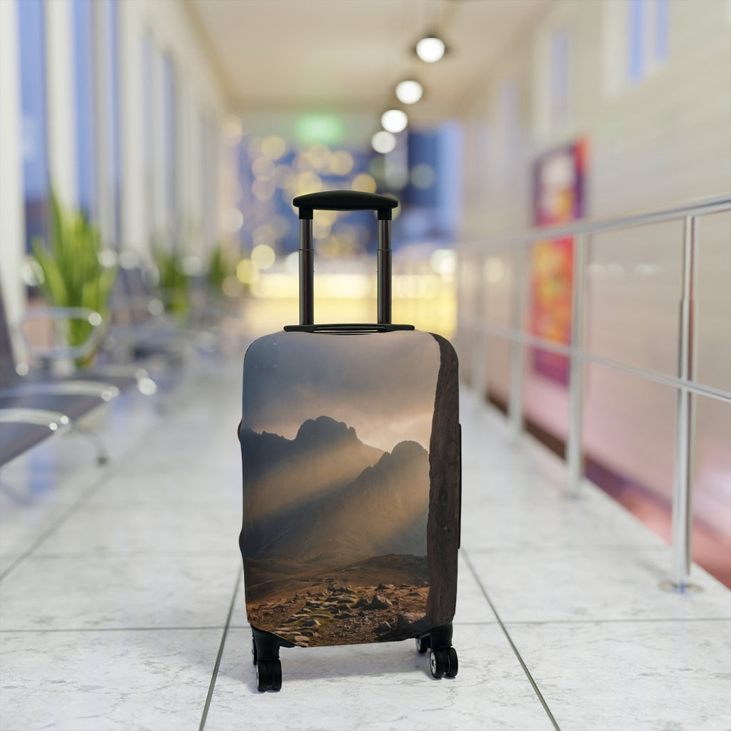 Luggage Cover - Mystic Monolith Ancient Persian Mountain Art...