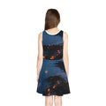 Girls' Sundress with Coastal Bonfire Seascape
