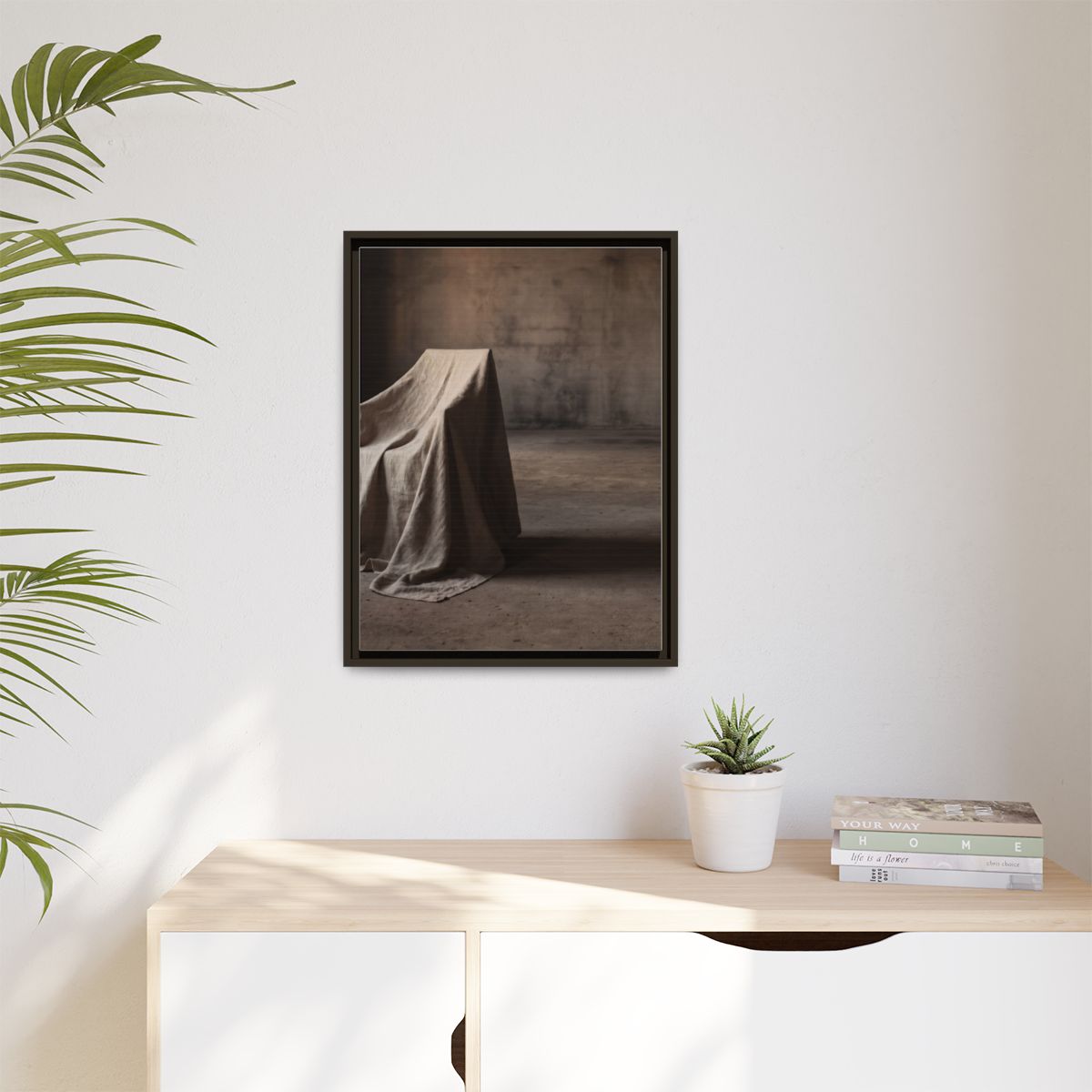 Matte Canvas, Framed - Draped Silence Still Life Art... |...