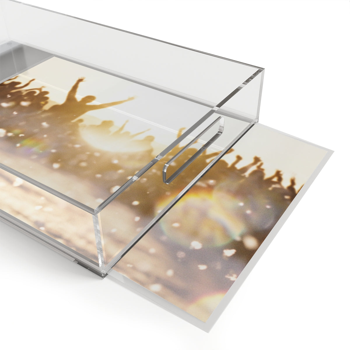 Golden Hour Crowd Celebration Acrylic Tray