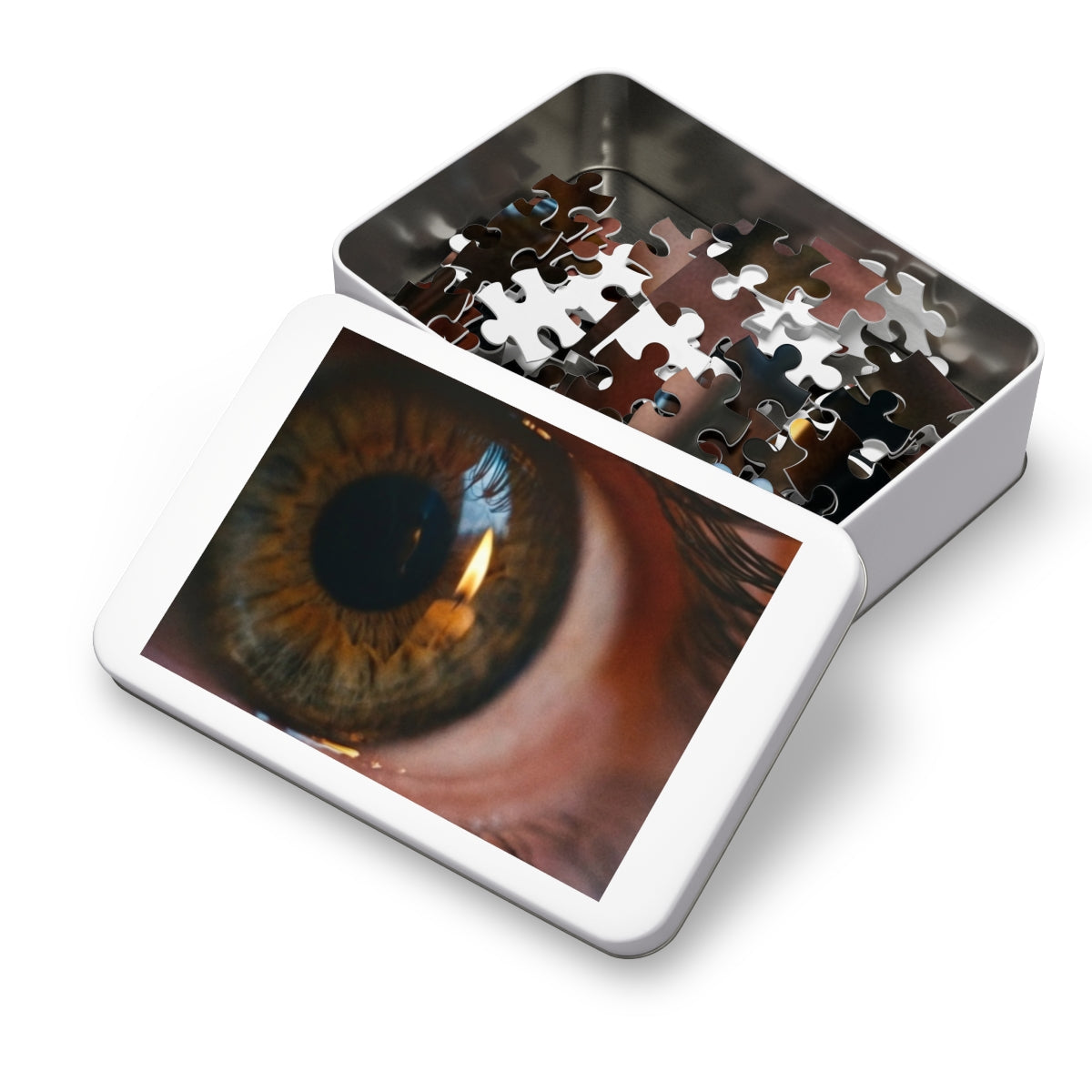 Jigsaw Puzzle with Tin - Amber Iris Reflection Fine Art... |...
