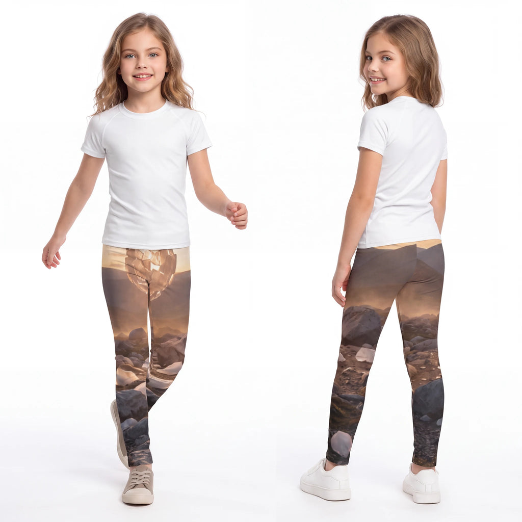 Kids Leggings with Surreal Floating Ice Sphere