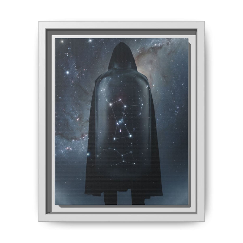 Framed Matte Canvas - Cosmic Sentinel — White / 1.25" (8×10, 9×12, 11×14, 12×16, 10×20, 12×18, 16×20, 16×24, 18×24, 12×36, 20×24, 16×32, 20×30, 24×30, 24×32, 16×48, 24×36, 24×48, 30×40, 20×60, 32×48, 30×60 & 40×60)