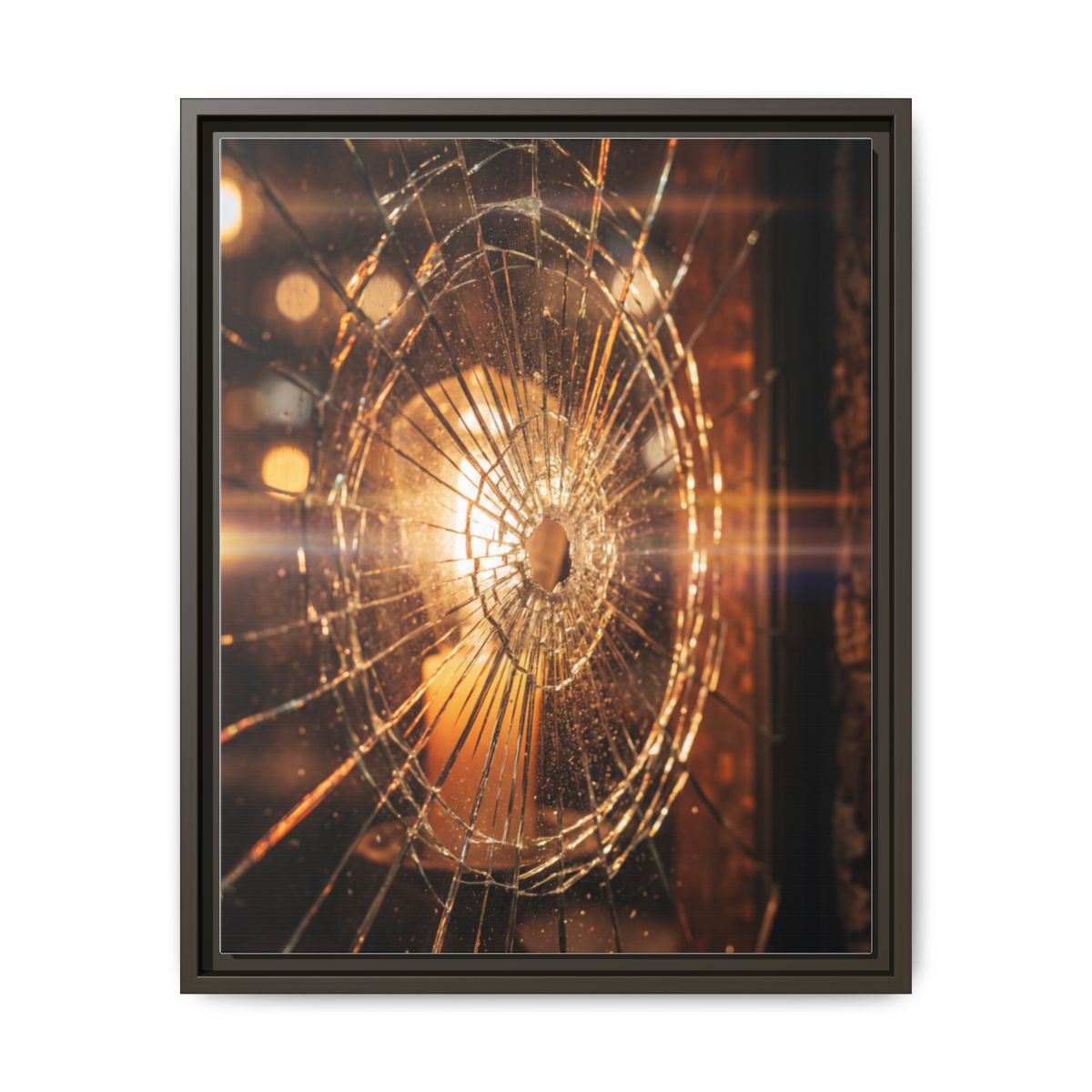 Framed Matte Canvas - Shattered Glass — Espresso / 1.25"