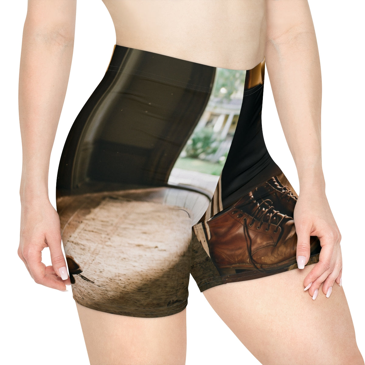 Women's Biker Shorts Vintage Leather Boots