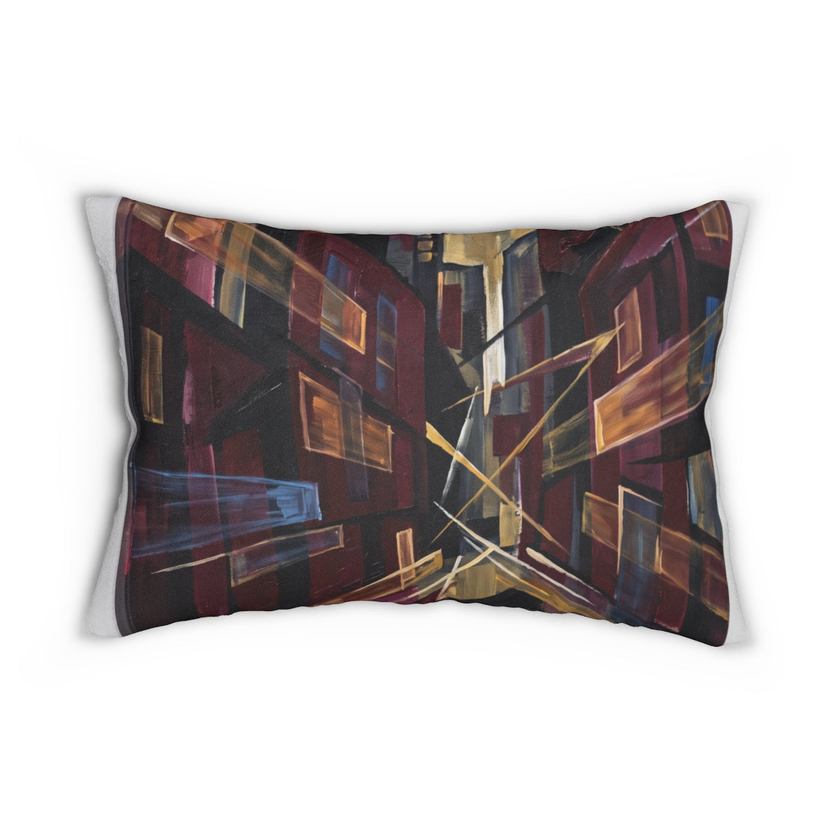 Spun Polyester Lumbar Pillow - Urban Glow | Echovira Gallery
