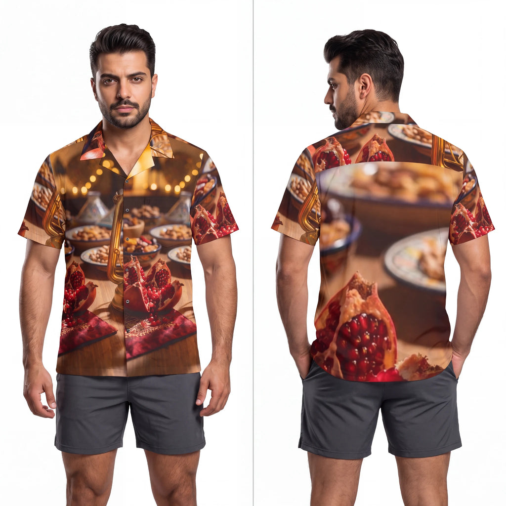 Men's Hawaiian Shirt - Amber Harvest Feast | Echovira...