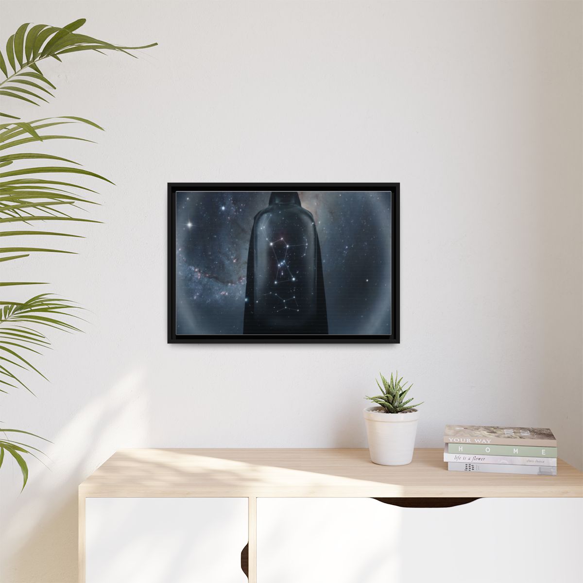 Matte Canvas, Framed - Cosmic Sentinel Orion Constellation...