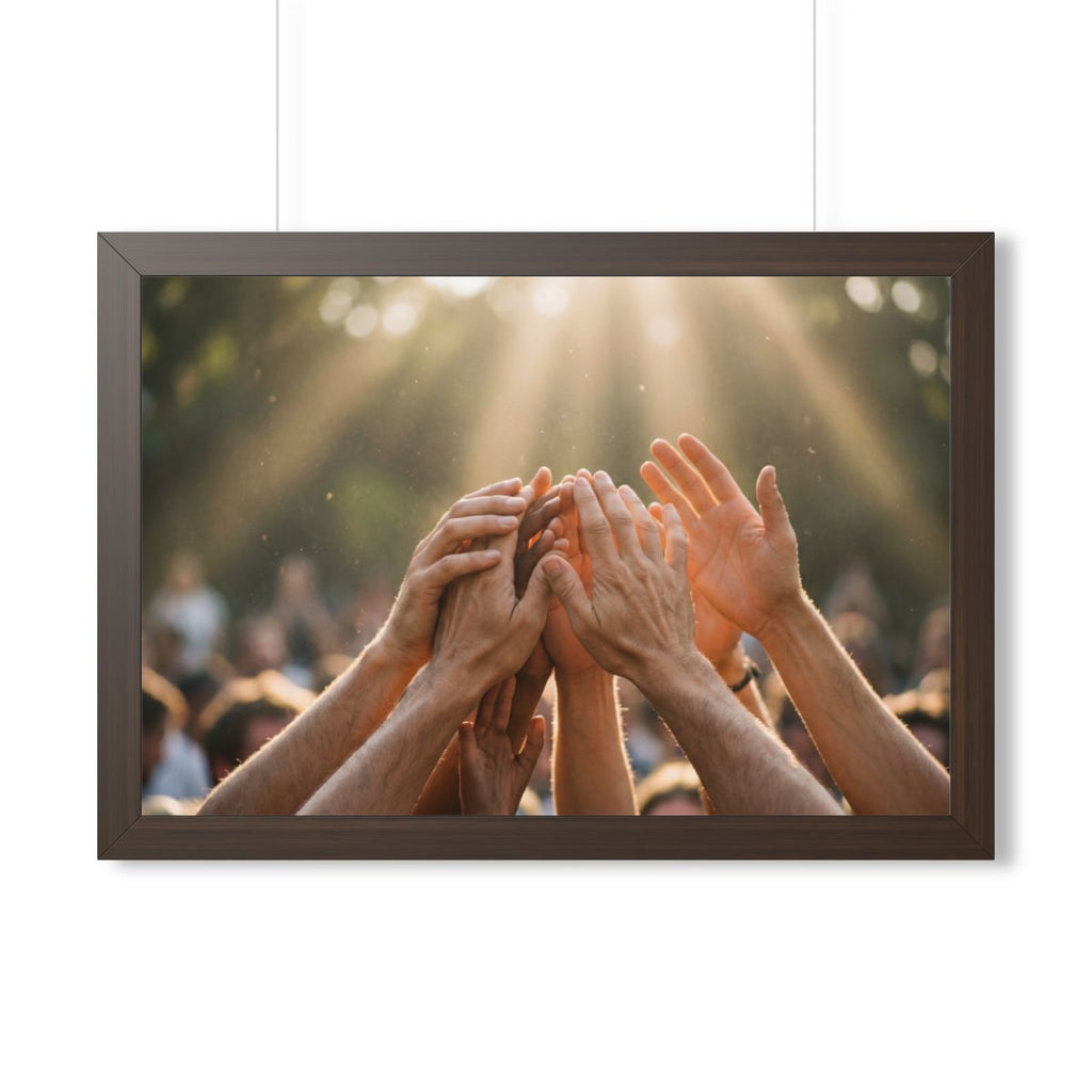 Framed Horizontal Poster - Golden Rays of Unity Wall Art......