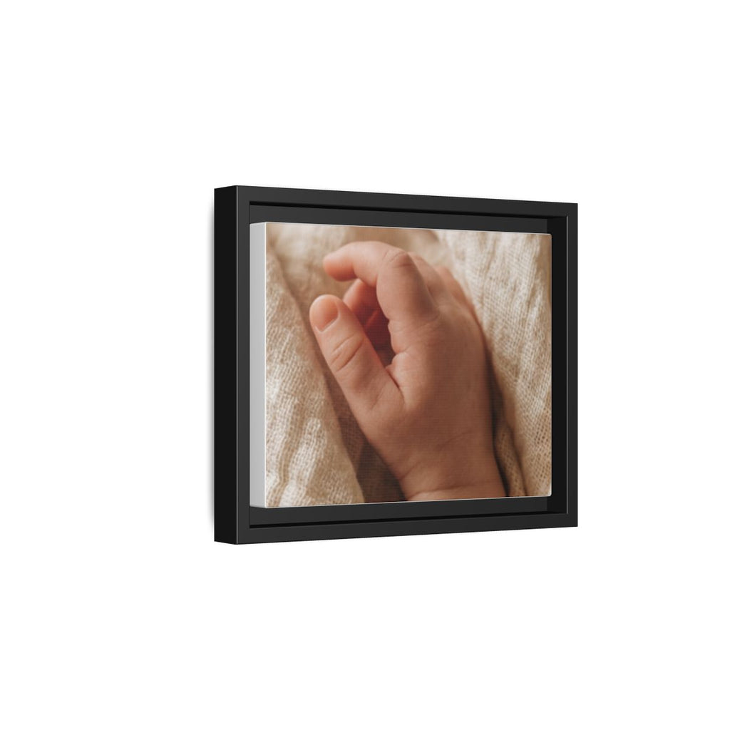 Framed Matte Canvas - Tender Newborn Hand (10×8, 12×9, 14×11, 16×12, 20×10, 18×12, 20×16, 24×16, 24×18, 36×12, 24×20, 32×16, 30×20, 30×24, 32×24, 48×16, 36×24, 48×24, 40×30, 60×20, 48×32, 60×30 & 60×40)