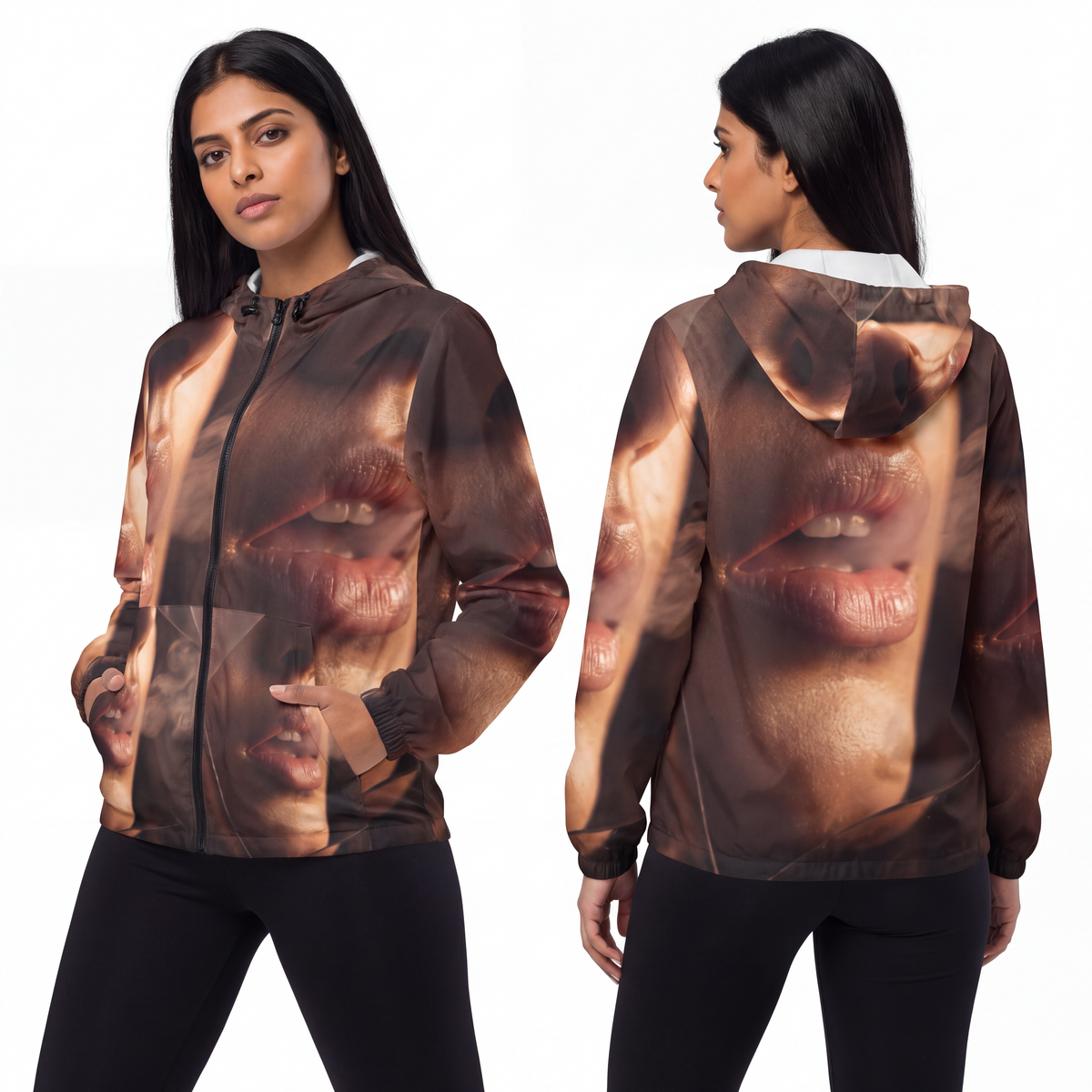 Windbreaker Jacket - Veiled Whispers | Echovira Gallery