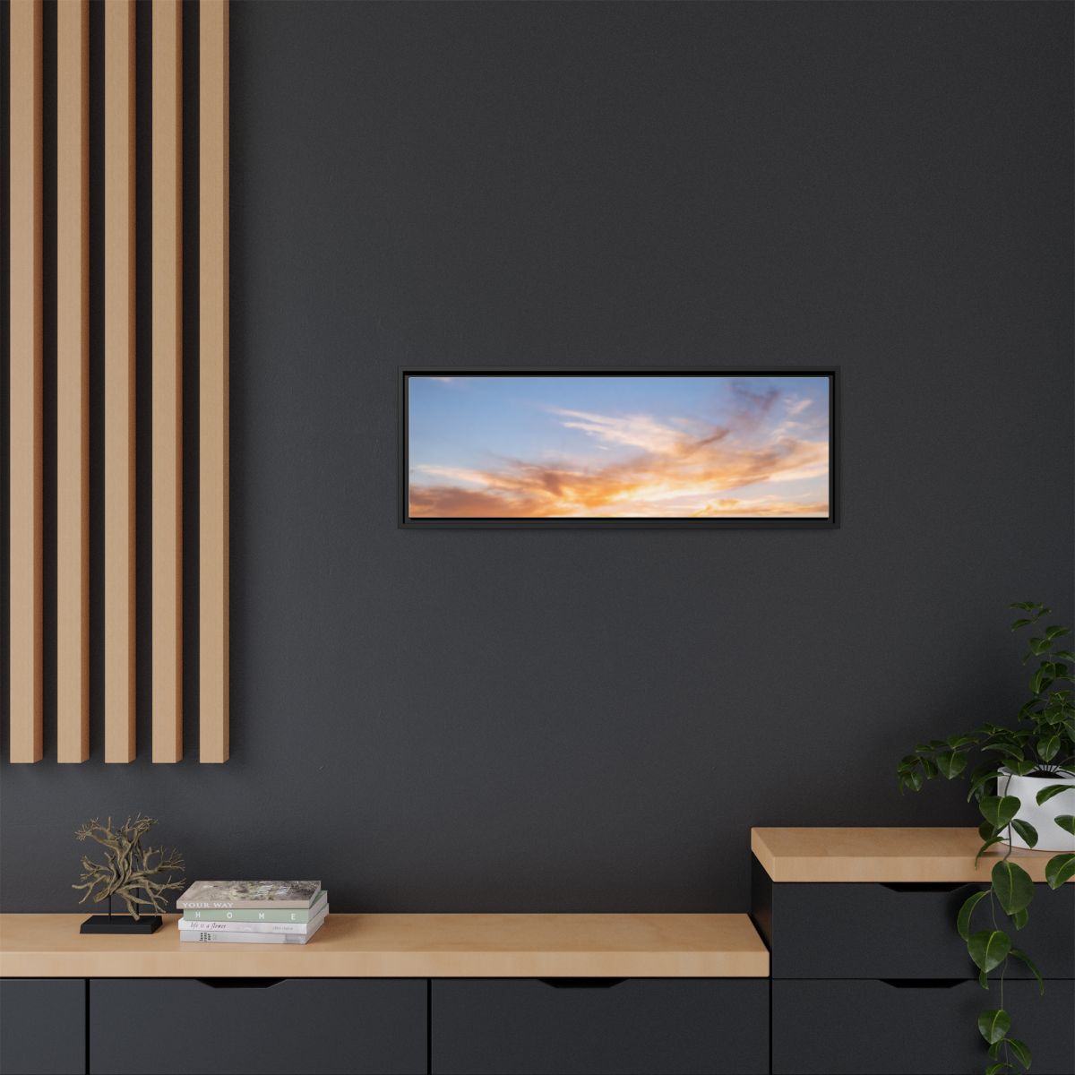 Framed Matte Canvas - Radiant Sunset Art — Black / 1.25"