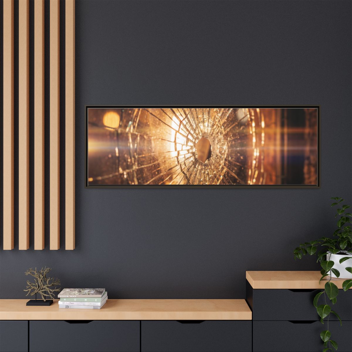 Framed Matte Canvas - Shattered Glass