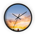 Wall Clock - Golden Hour Mountain Trail | Echovira Gallery