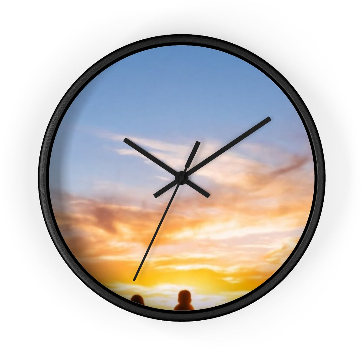 Wall Clock - Golden Hour Mountain Trail | Echovira Gallery