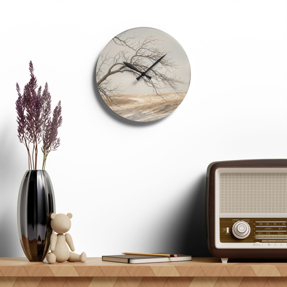 Acrylic Wall Clock - Minimalist Tree