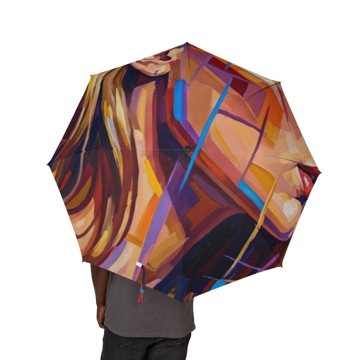 Semi-Automatic Foldable Umbrella - Shattered Elegance |...