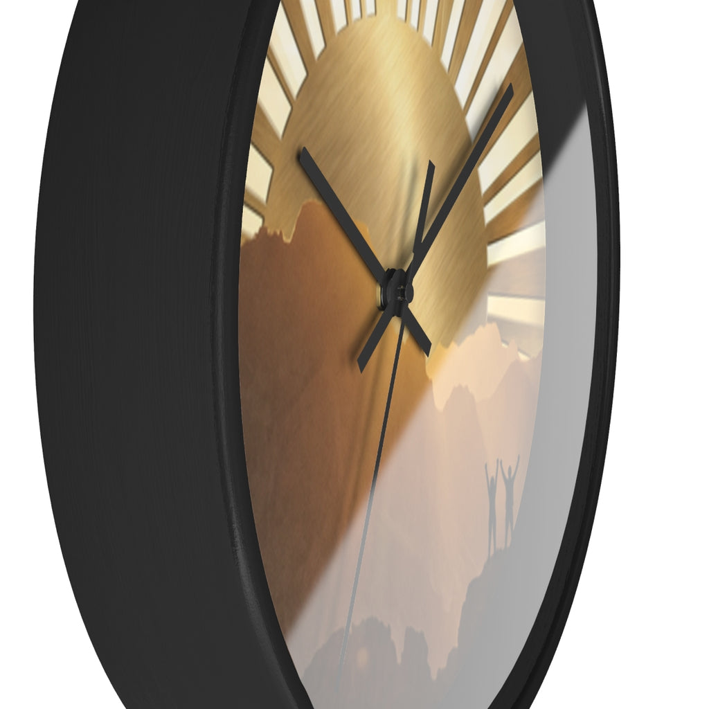 Wall Clock - Golden Summit Horizon | Echovira Gallery