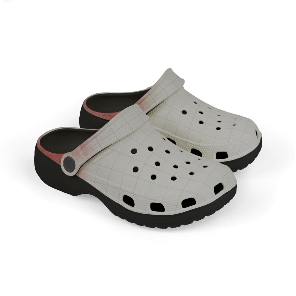 Kids' Foam Clogs with Crimson Abstract Grid