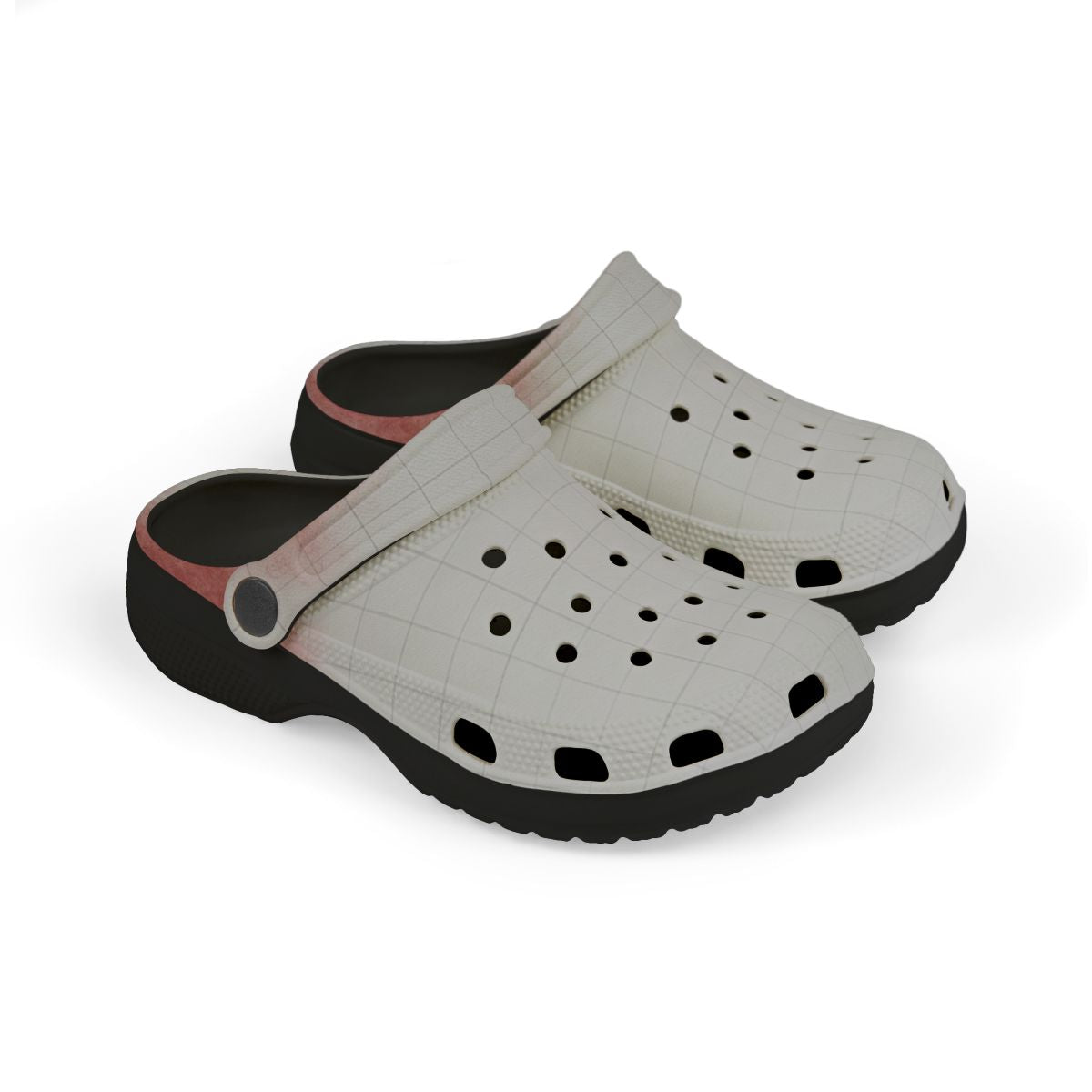 Kids' Foam Clogs with Crimson Abstract Grid