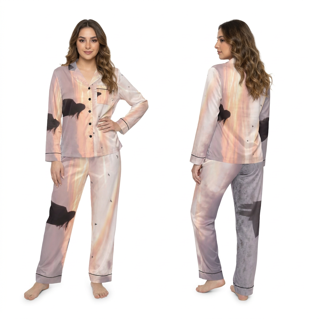 Women's Satin Pajamas Frost Dawn Landscape