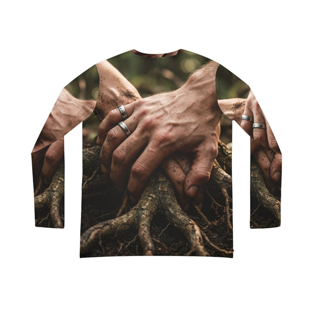 Women's Long Sleeve V-Neck Shirt Tree Roots Art