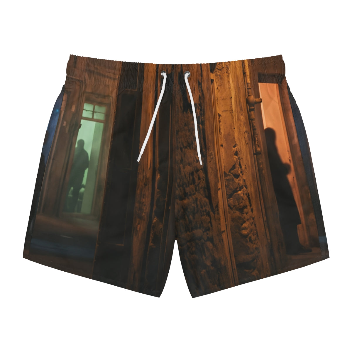 Swim Trunks - Shadowed Alleyway Mystery Art Print | Echovira...
