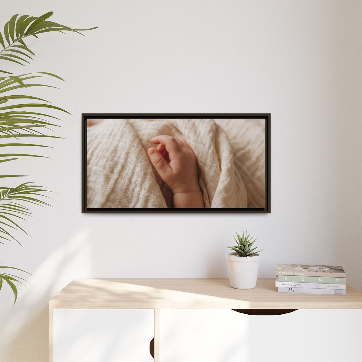 Framed Matte Canvas - Neutral Nursery — Espresso / 1.25"