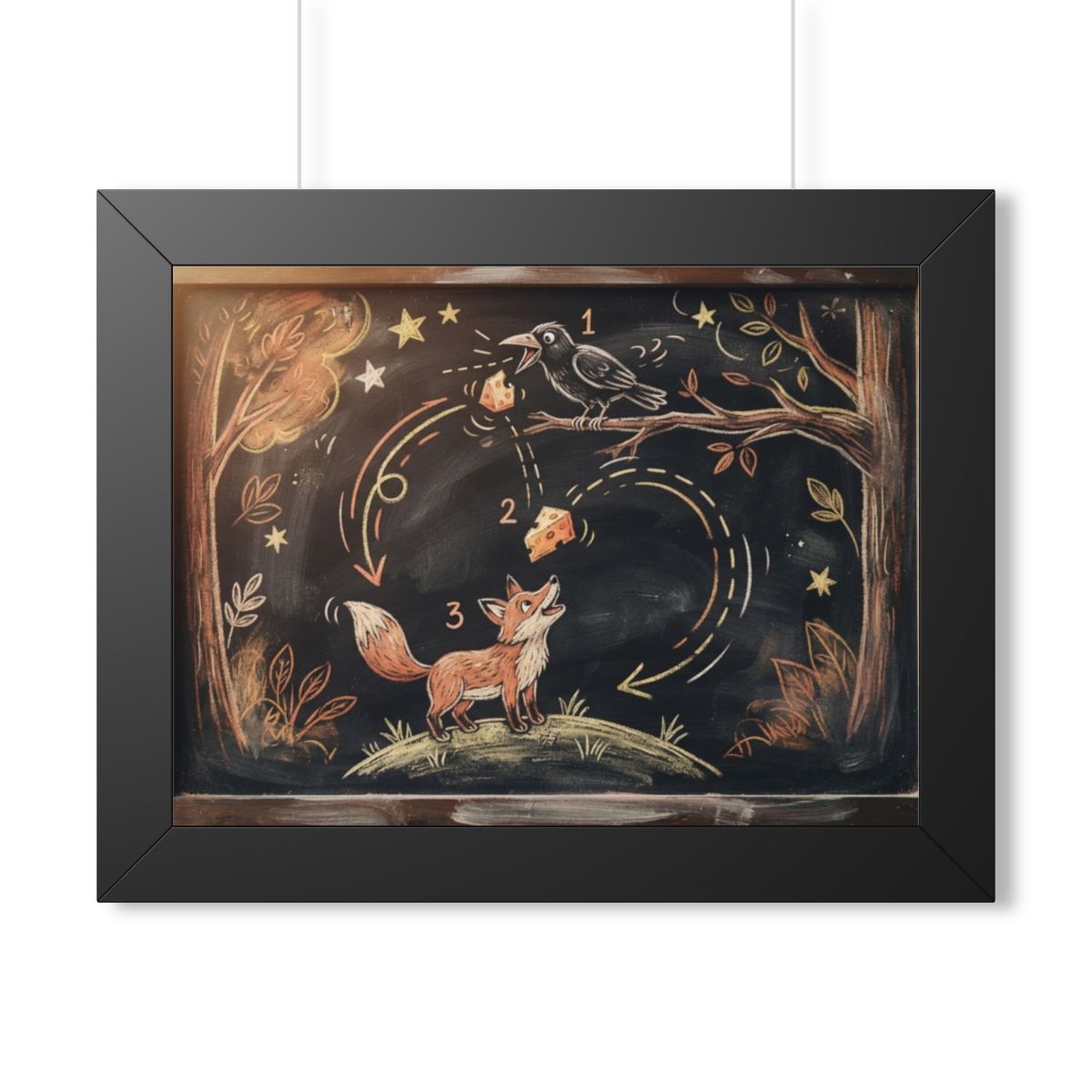 Framed Horizontal Poster - Storybook Slate — Black (14×11......