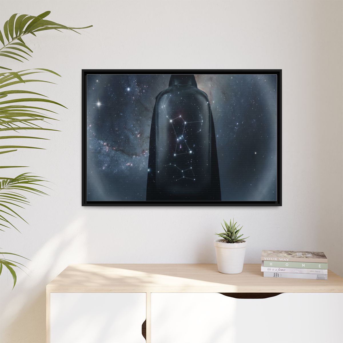 Matte Canvas, Framed - Cosmic Sentinel Orion Constellation...
