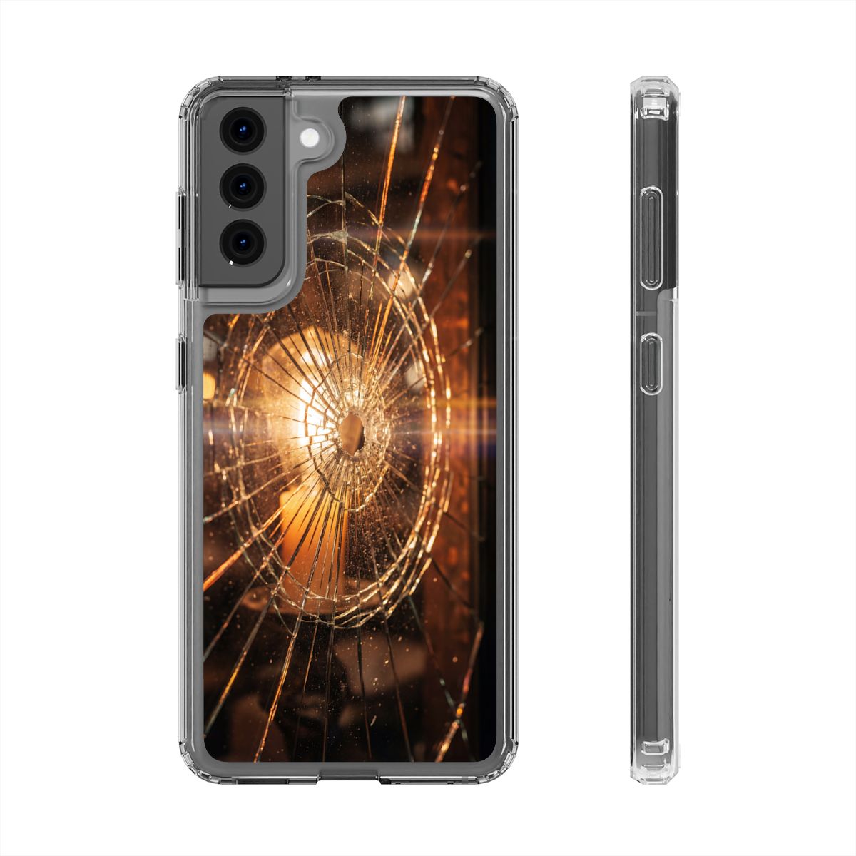 Clear Impact-Resistant Case - Fractured Glow