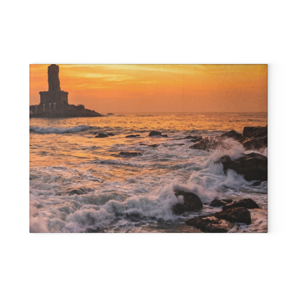 Glass Cutting Board - Ocean Sunrise