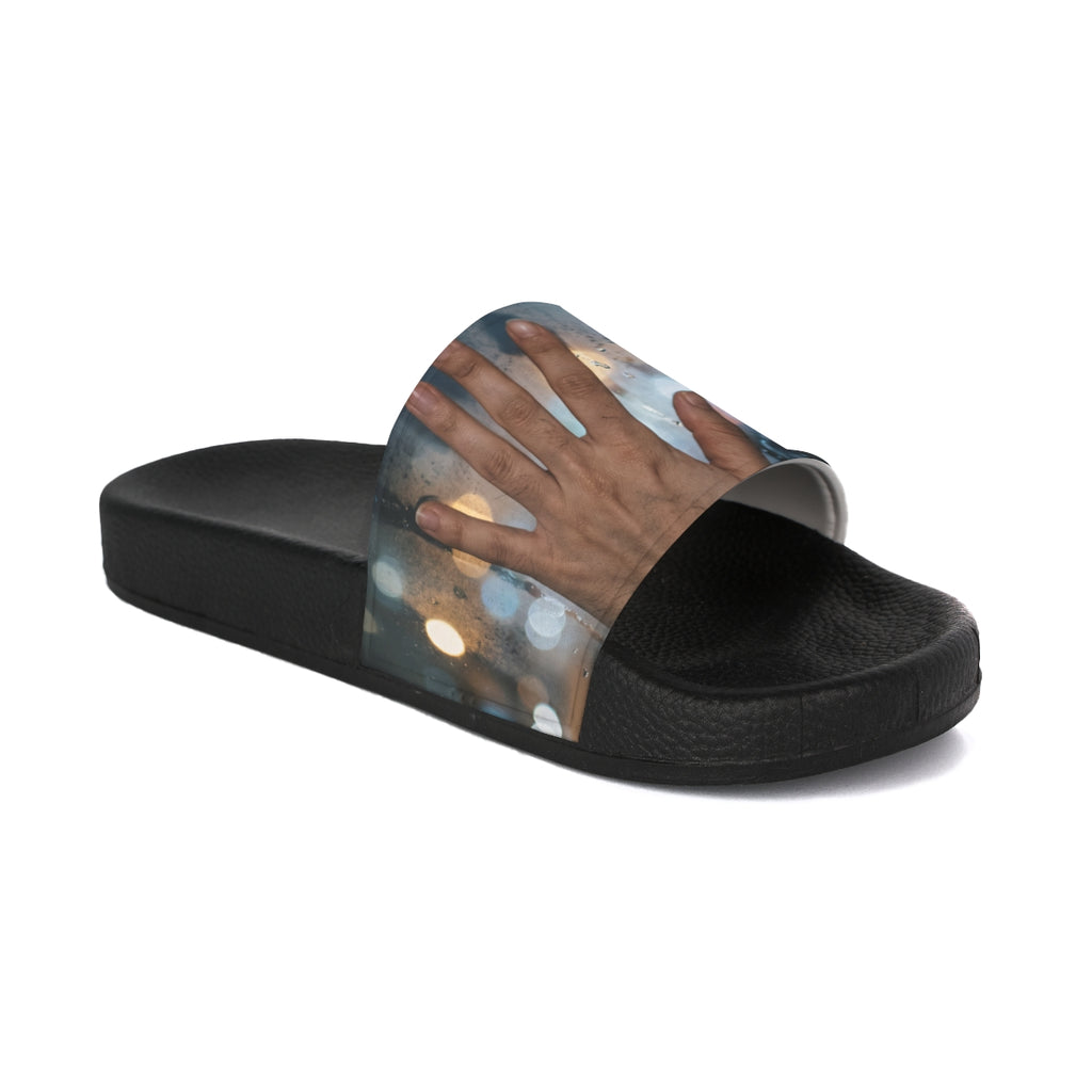 Women's Slide Sandals Rainy City Window Art