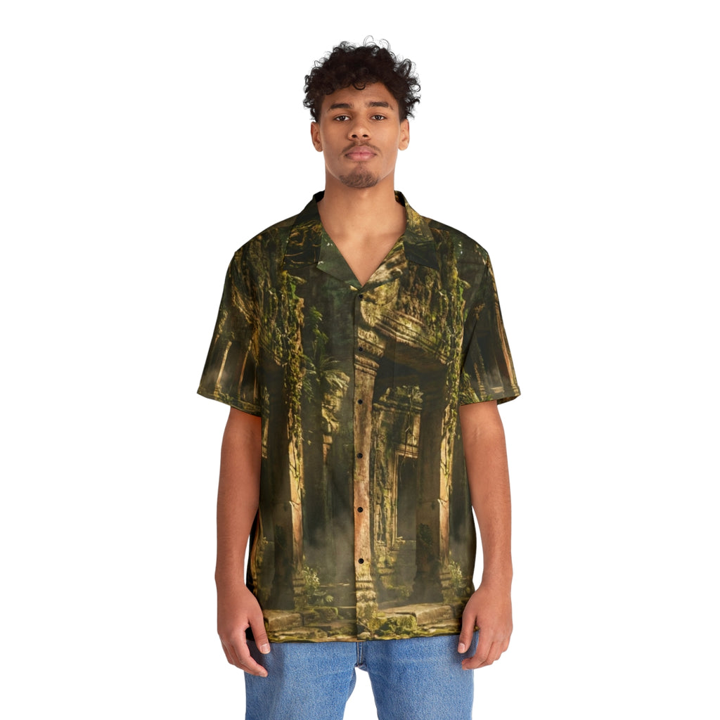 Men's Hawaiian Shirt - Temple Rainforest | Echovira Gallery