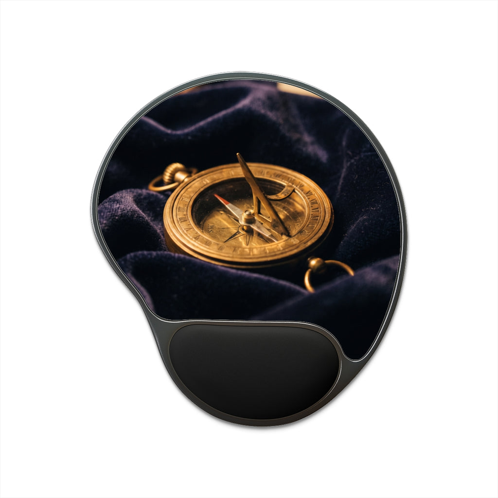 Vintage Brass Sundial Mouse Pad With Wrist Rest