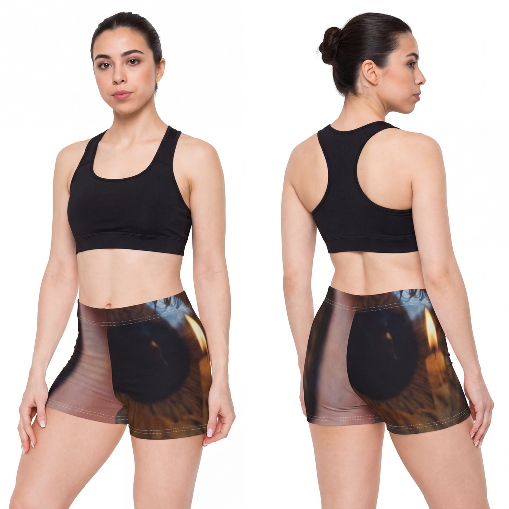 Women's Shorts - Amber Iris Reflection Fine Art Print |...
