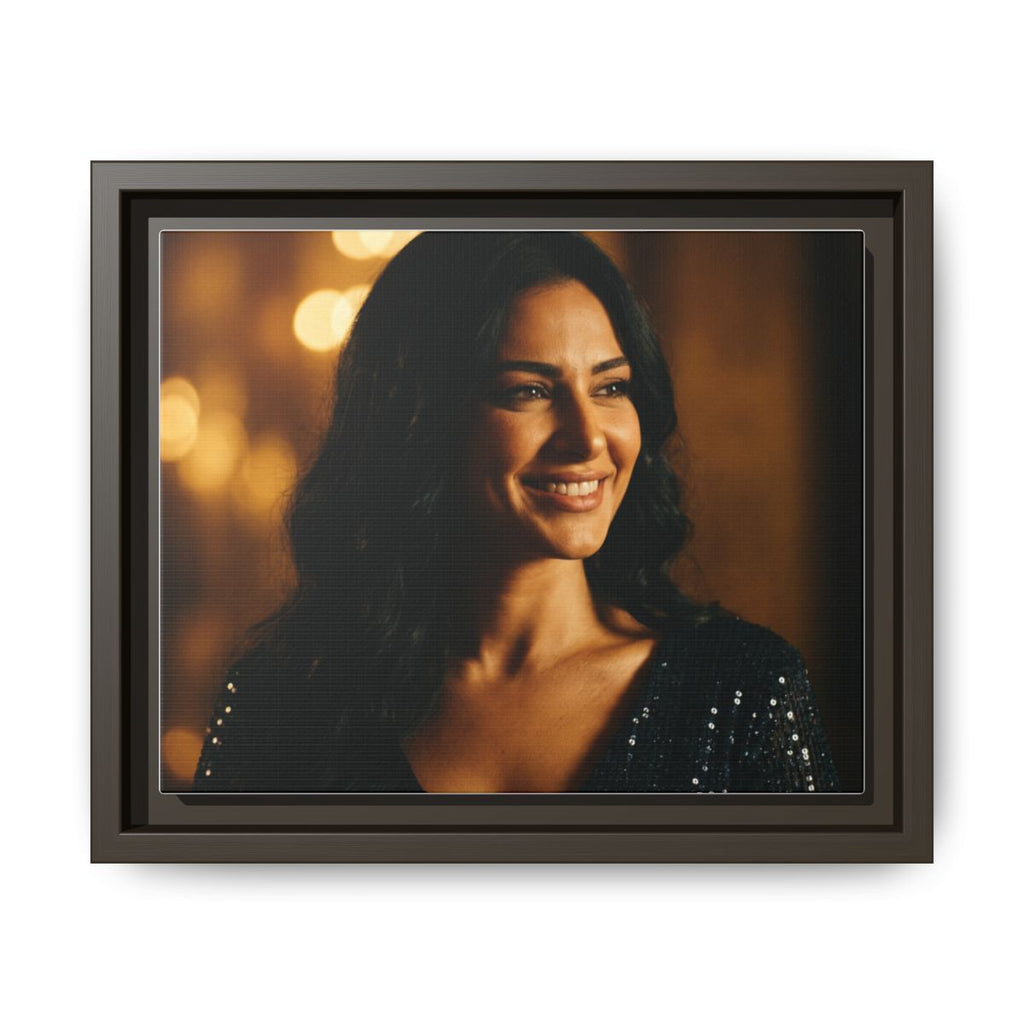 Framed Canvas Art - Golden Glamour — Espresso / 1.25"
