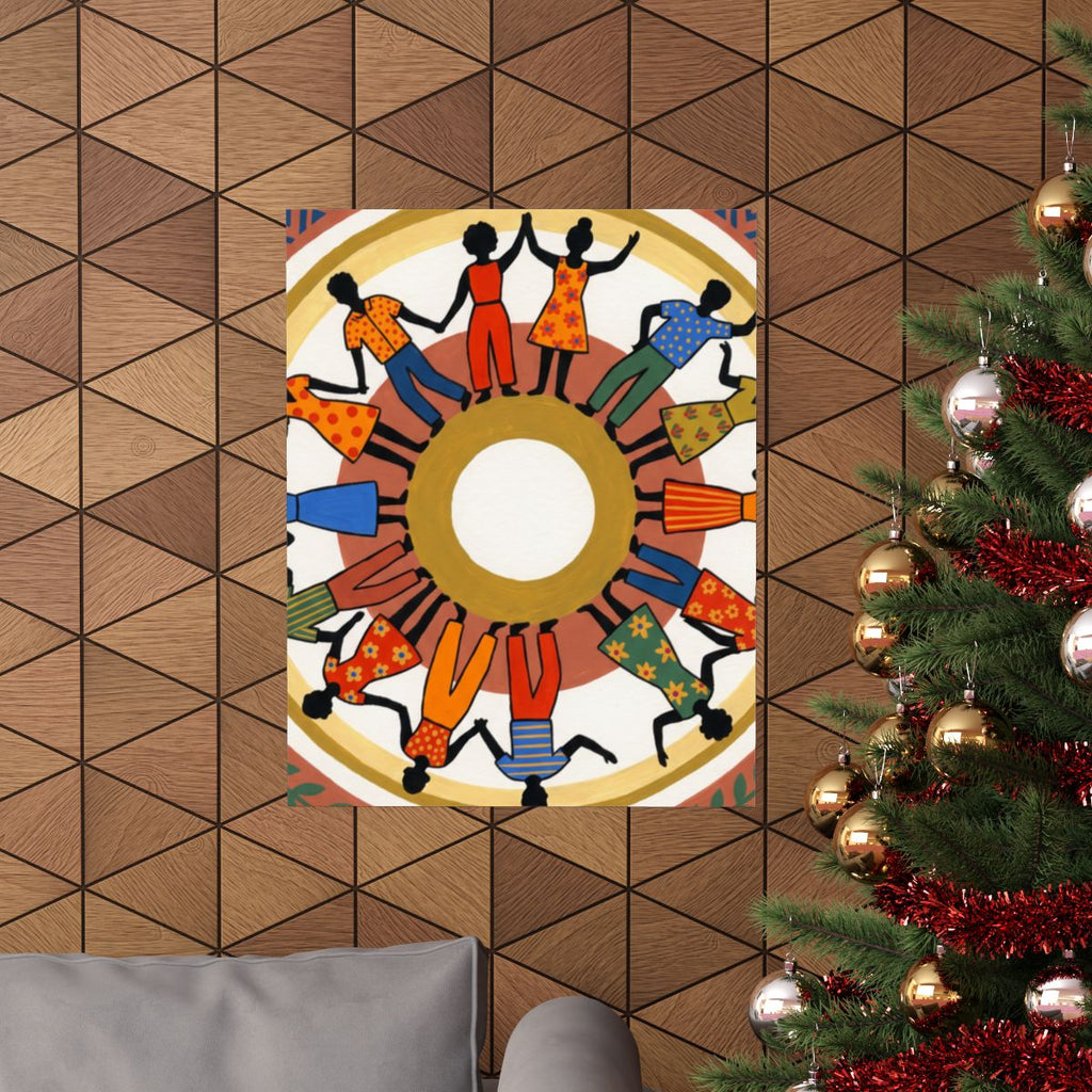 Matte Vertical Poster - Unity Mandala Folk Art (8×10 & 36×54)